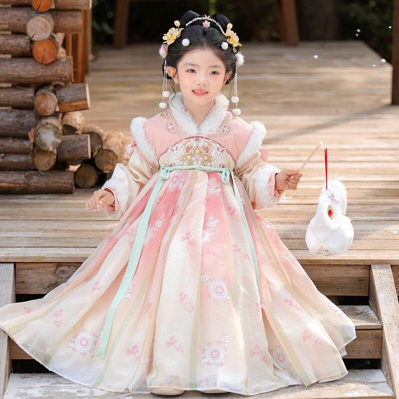 Детское платье в китайском стиле Hanfu с флисовой подкладкой от Bamino 160