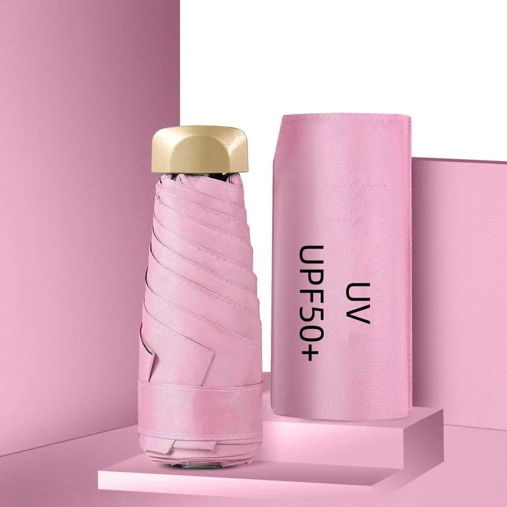 New Umbrella  Mini Portable UV Protection Folding Sun Rain Shield Compact Capsule UPF50+Travel Umbrella