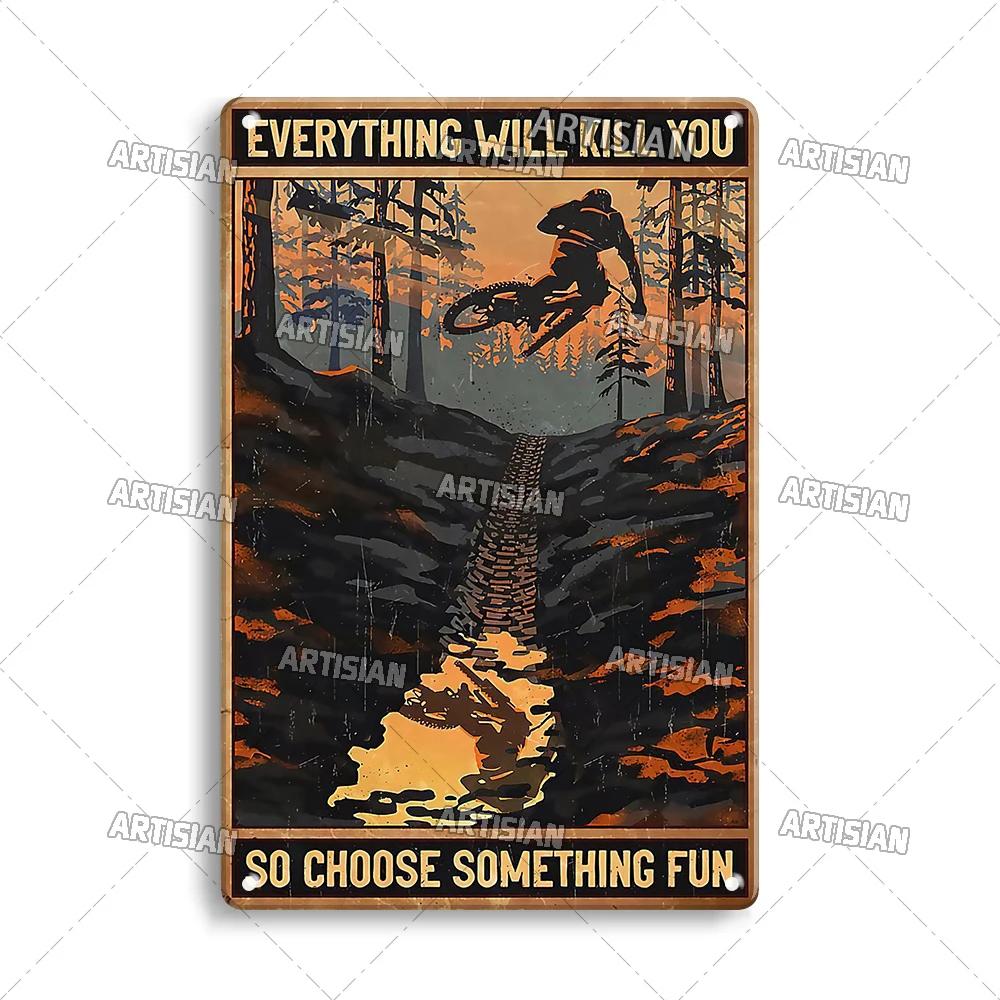 Artisian Cycling Metal Sign Bicycle Tin Plate Bike Decorative Plaque Sport Wall Decor Garage Bar Pub Club Hotel Cafe Kitchen