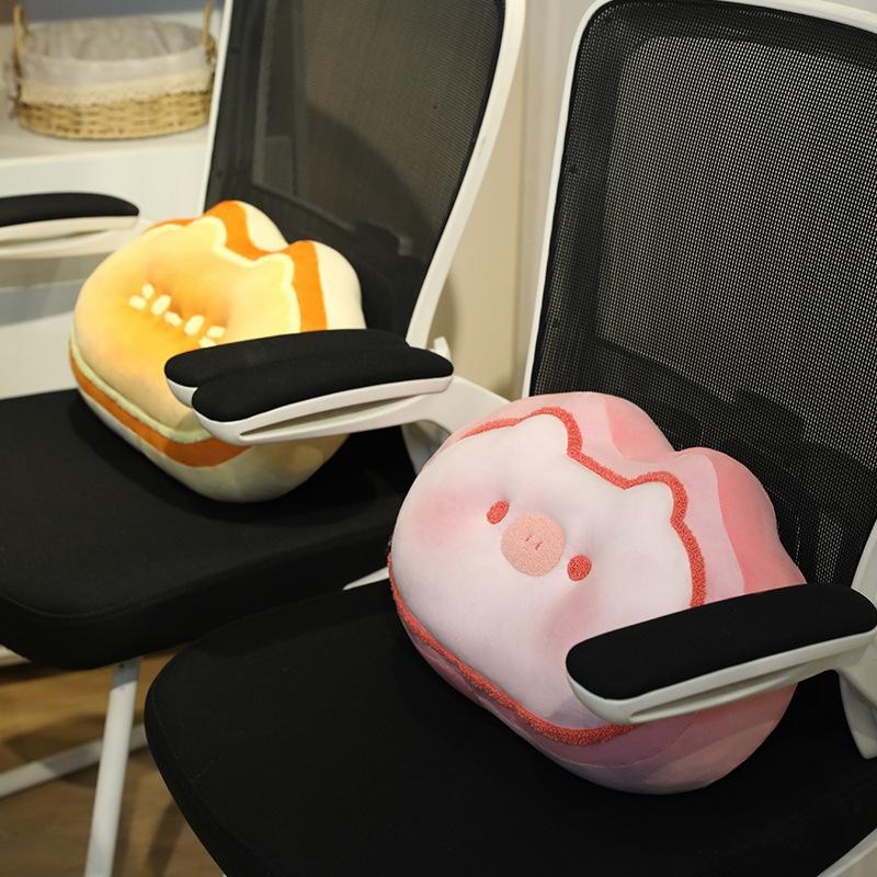 Medium-cooked Cheese Throw Pillow Fun Butter Bread Cat Piggy Thickened Special-shaped Bedside Sofa Decorative Pillow