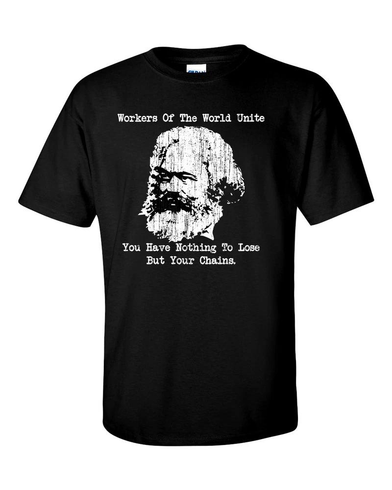 Karl Marx TShirt Workers Unite Distressed Print Marxism Shirt 2XL