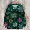 Ladies' Fashionable And Casual Christmas Cute Printed Round Neck Long Sleeved Knitted Yarn