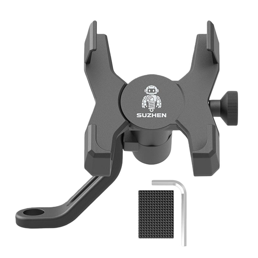 Motorcycle Phone Holder Aluminum Alloy Motorcycle Phone Mount 360 Degree Rotation Cell Phone Holder Fits All Phones 2.4-3.7inch