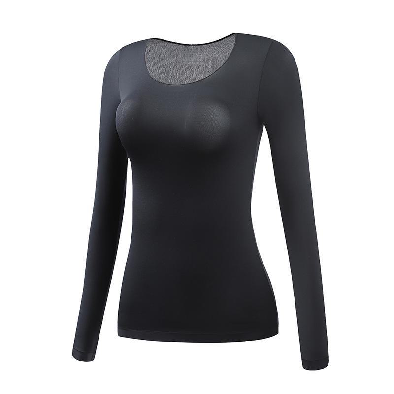 Nahtlose Thermounterwäsche für Damen: Herbst/Winter Ultradünnes Rundhalshemd