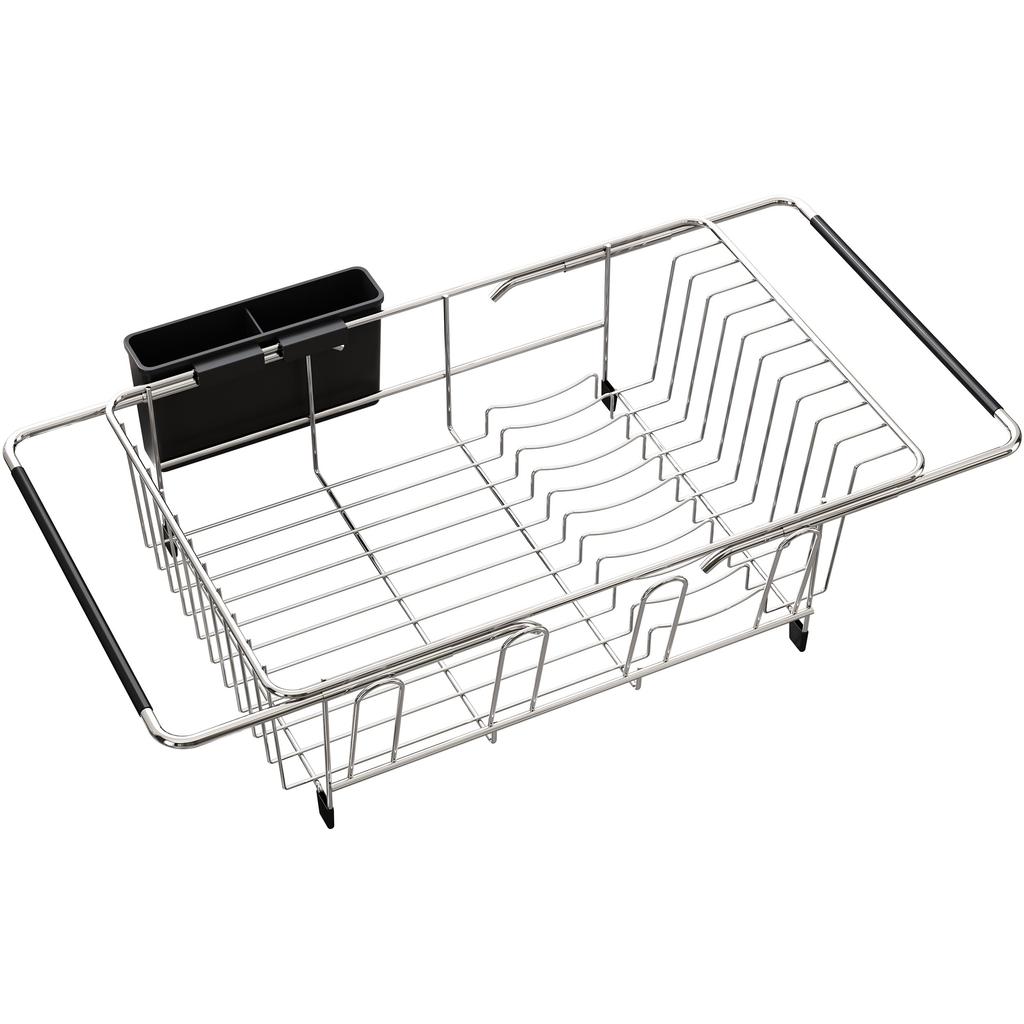 JASIWAY Extendable Sink Dish Above the Sink Dish Drying Rack Draining Rack Storage Dish Draining Shelf Anti-Brittle 39.326.411.9cm "Silver"