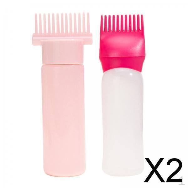 

2x2x Comb Bottles Perming Tools Hair Coloring Dyeing Dye Bottle Brushes for