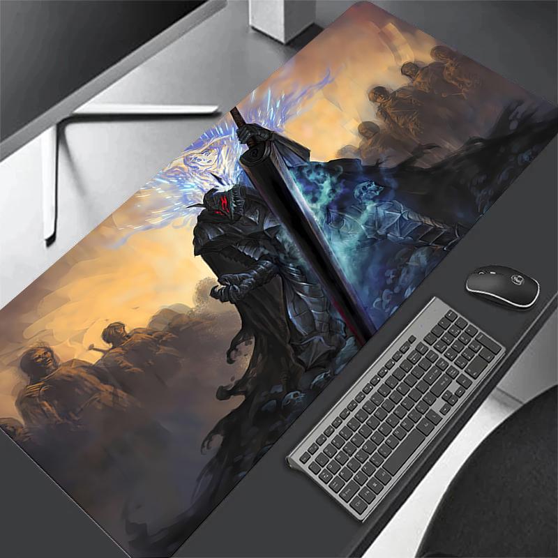 Anime Guts Mouse Pad Large Gaming Desk Mat NonSlip Laptop Keyboard Tray Office Pc Berserk Color Carpet Black