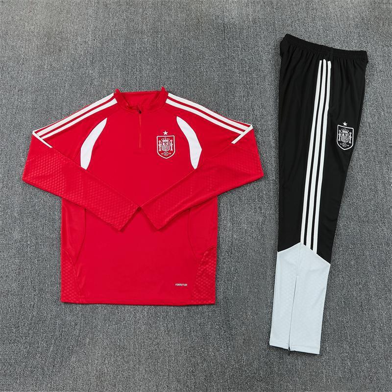Adult National Team Soccer Training Jerseys Long Sleeve Half Zip Cotton Blend Sports Wear