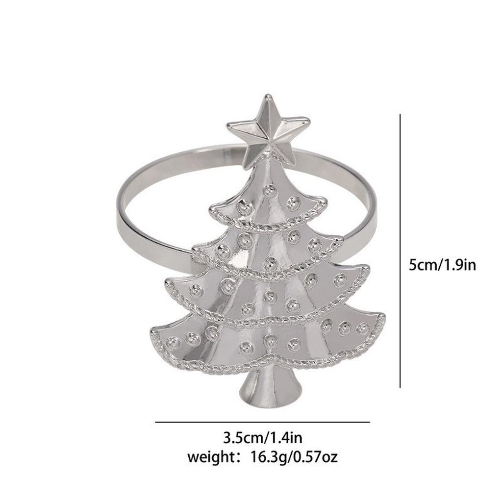high-end Christmas Zinc Alloy Napkin Ring New Year Festive Candy Cane Bow Napkin Holder for Holiday Xmas Table Decoration