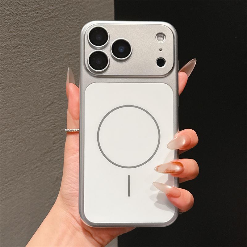 Fashion Magnetic For Magsafe Lens Protection Phone Case For iphone 13 14 15 16 17 Pro Max 17 Shockproof Matte Hard PC Back Cover