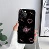Butterfly Love Black Phone Case for iPhone 11 15 16 Pro Max Case Coque 14 Plus 13 Pro 12 11 XS 16 8 SE 2020 15Pro TPU Soft Cover