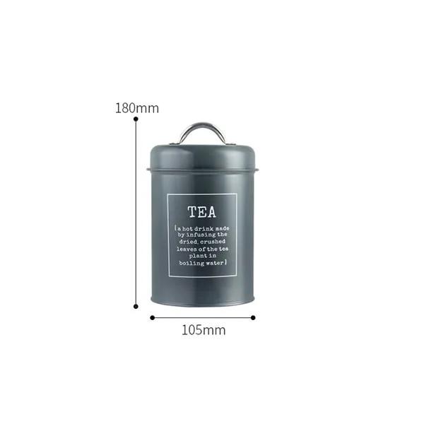 1.2L Storage Canister Jars for Tea Coffee Sugar, Vintage Metal Kitchen Food Storage Container Sealed Cookie Cans Kitchen Supply