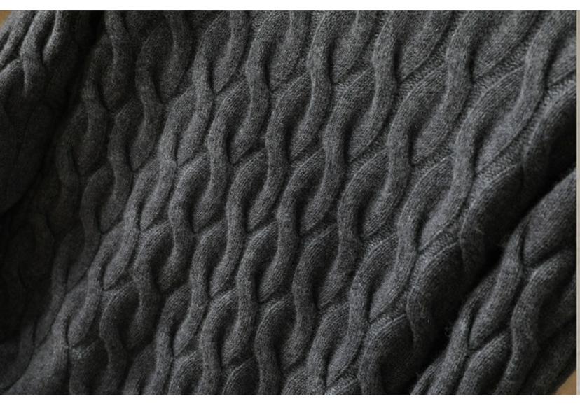 Men's Heavyweight 100% Wool Cable Knit Pullover Sweater