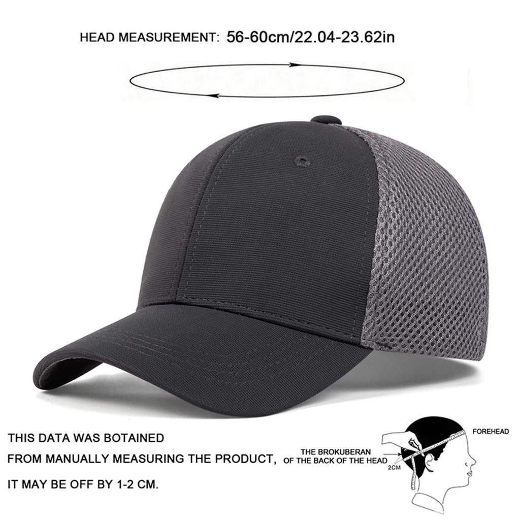 Unisex Solid Color Breathable Baseball Net Caps Outdoor Adjustable Spring and Summer Casual Sunscreen Hat
