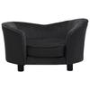 Pet Sofa In Black 69 X 49 X 40 Cm Plush and Faux Leather