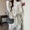 Ethnic Knitted Tassel Hooded Cape Shawl - Women's Autumn/Winter Outerwear for Travel Photography