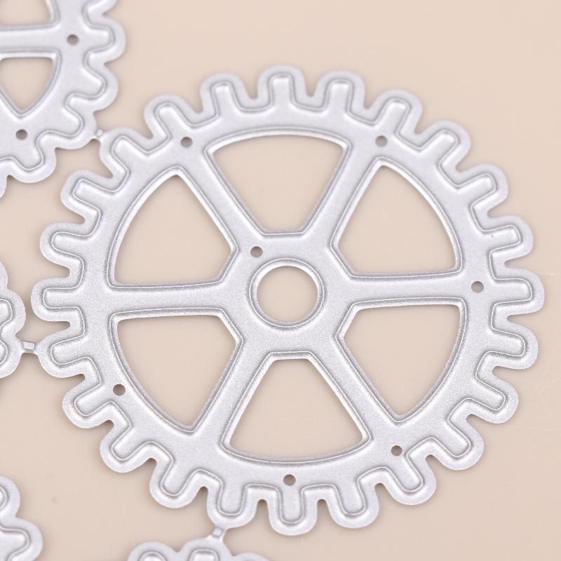 2Pcs Steampunk Gear Metal Cutting Dies For Scrapbooking Diy Clipart Photo Decoration Papercraft Cutter Die Mold Metal Stencil