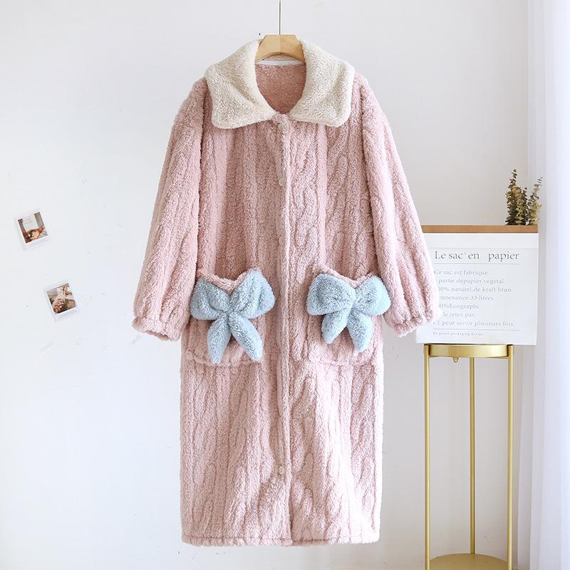 

Новая осенне-зимняя женская длинная юбка, фланелевая ночная рубашка, утолщенная теплая ночная рубашка из кораллового флиса, домашняя юбка, одежда для сна XL розовый