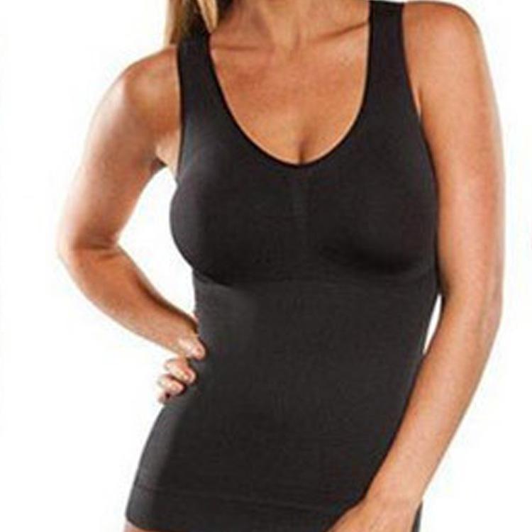 Women's Shapewear Tummy Control Body Shaper with Built In Bra Waist Cincher Tank Tops Cropped Underskirts Padded Bra Slimming Shirts