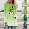 Fashion Plus Size Women's Casual Long Sleeved Round Neck Printed T-shirt