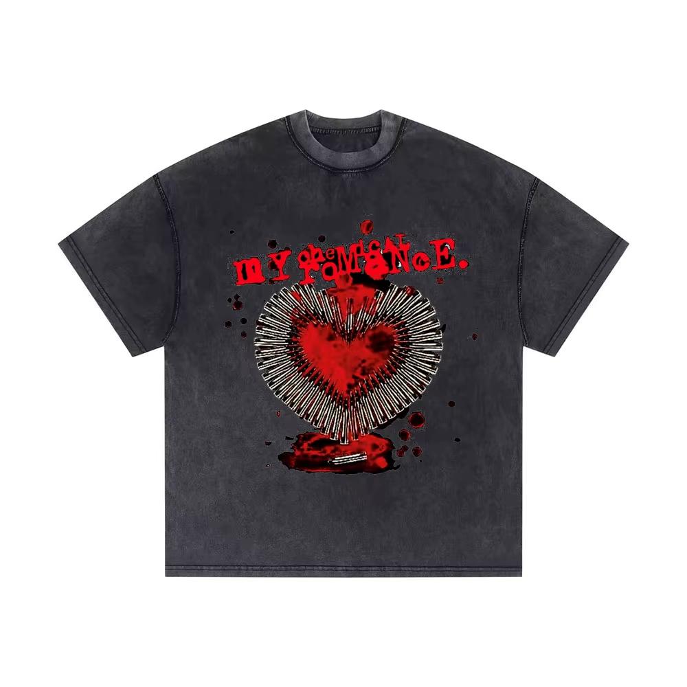 2026 Washed Vintage My Chemical Romance 2007 Tour T Shirt Men Women Parade Punk Emo Rock Band T-shirts Gothic Cotton Oversized T-shirts