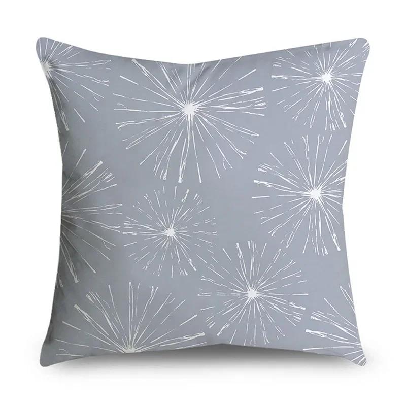 2023 Gray Lumbar Pillows Case 45X45CM Damask Geometry Leaves Floral Stripes Plaids Print Sofa Cushion Throw Pillows Decor Home