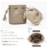 MFFOR Women's 2-Way Genuine Leather Shoulder Bag with Inner Bag, Bucket-Shaped Design, Two Straps, and Studs at the Bottom. Large Capacity, Small,