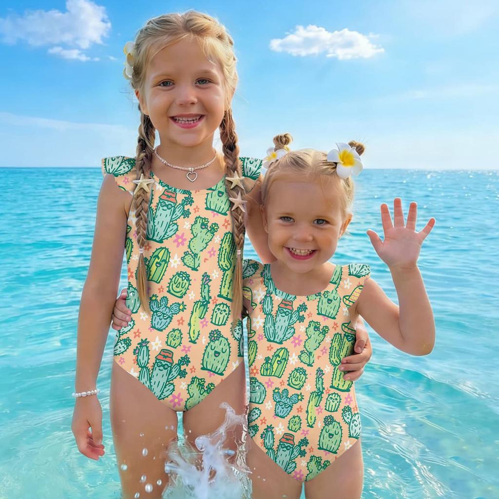 Mädchen Badeanzug Sommer Kinder Fruchtmuster Lässig Stilvoll Ärmellos Badebekleidung für Kinder Kleinkind Badeanzug