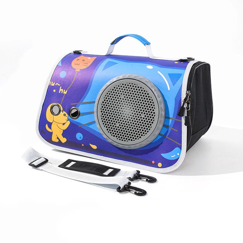 

Портативный рюкзак-переноска для кошек, дорожная сумка-капсула через плечо, дышащая переноска для щенков, котят, домашних животных, складная сумка на молнии синий