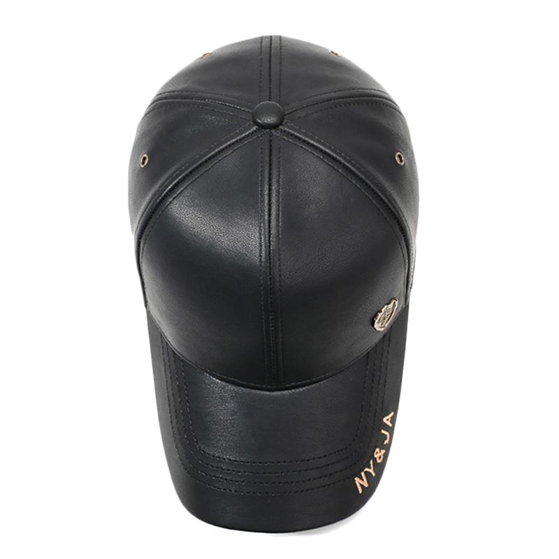 Autumn Winter Men's Velvet Warm Baseball Cap Women Leather Cap Outdoor Cotton Cap