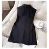 Moda Damska Czarna Kamizelka Wiosna Jesień Bez Rękawów Kamizelka Slim Fit Casual Odzież Wierzchnia Top w Stylu Koreańskim