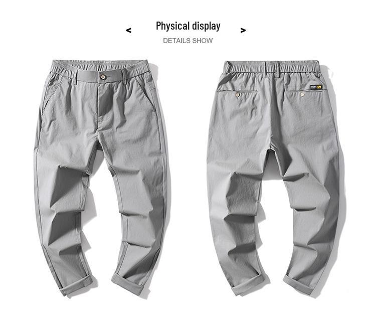 2025 Summer Men's Slim Stretch Ice Silk Cargo Pants