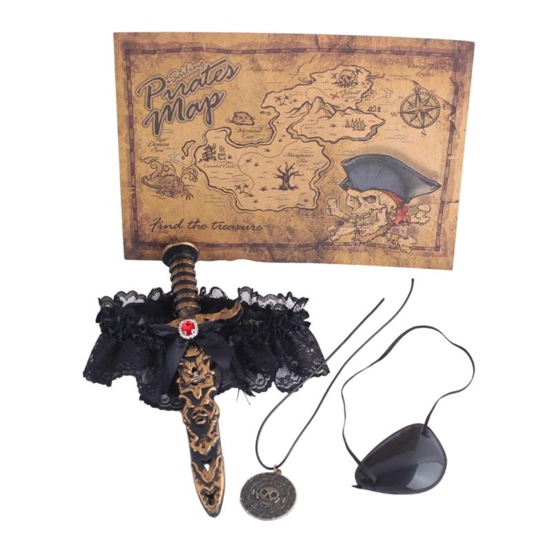 Pirate Outfit Easy Wear Design Practical Stitching Costume Accessories Perfect For Stage Performances And Event