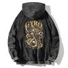 Gyro Zeppeli JoJo's Bizarre Adventure Retro Hoodies Harajuku Vintage Washed Streetwear Men Long Sleeves 100% Cotton Hooded Tops