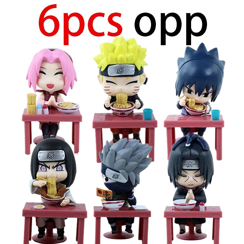 Naruto Anime Sasuke Uchiha Naruto Kakashi Anime Figures Mini PVC model Naruto Shippuden Ramen Theme Series  Toy Gift