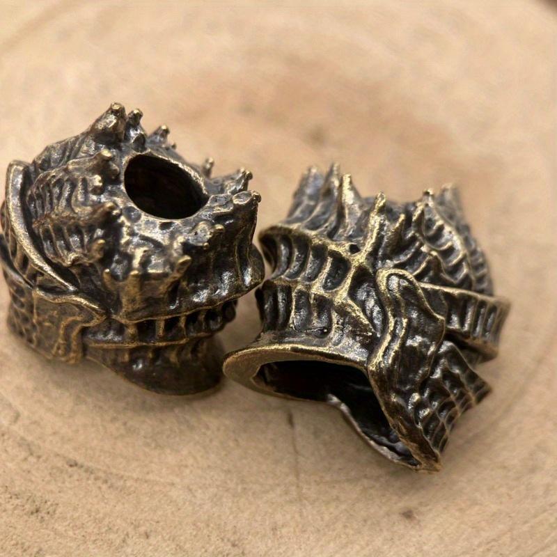 Skull Head Brass Knife Beads Outdoor DIY Woven Lanyard Pendants Jewelry Punk Bracelets Charms Keychain Accessories
