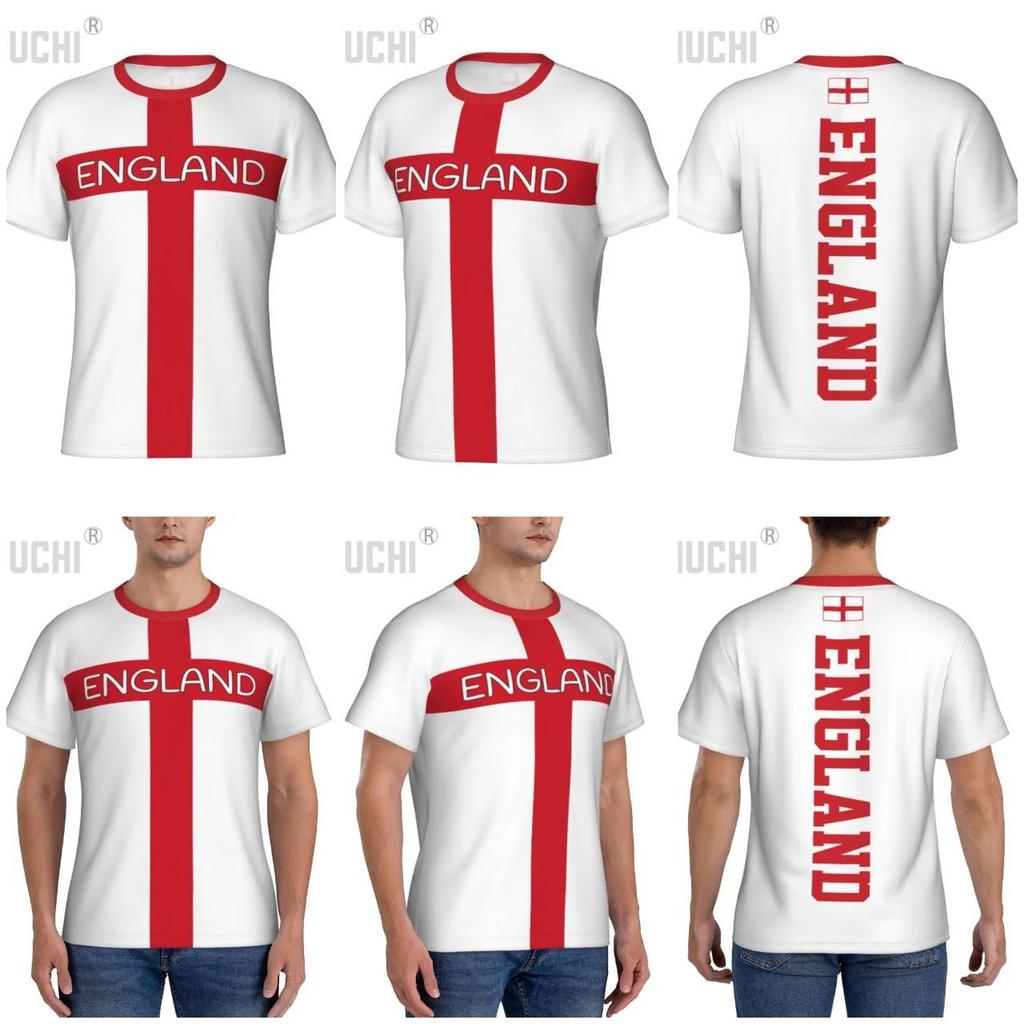 Vintage England UK T-shirt Football Soccer Training National Flag United Kingdom 3D Print CHEER JERSEY Short Sleeve Round Neck Sport Uniform Unisex
