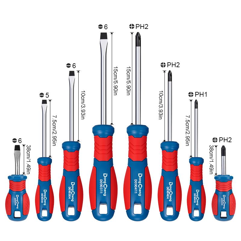 Screwdriver Set Phillips Slotted CRV Steel Magnetic Tip Heat Treated TPR Grip Handle 3 5 6 8mm PH0 PH1 PH2 PH3 Hand Tools 4