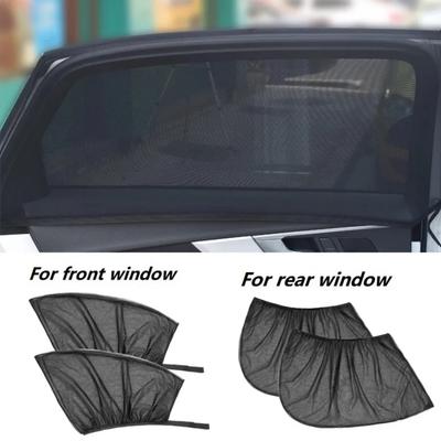 2PCS Car Window Sunshade Cover Sun Shield UV Protection Auto Front Rear Black Window Curtain Summer Car Accessories