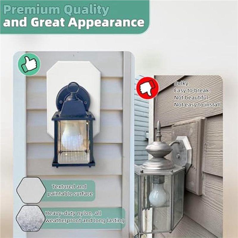 A84X-Siding Mounting Block,8141DBL Built-In Box Outdoor Light Mounting Block,4Sets For 1/2 Inch Lap Double And 4 Inch Siding