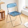 Trendy Clear Acrylic Folding Chair - Simple, Thickened Design for Makeup, Dining, or Home