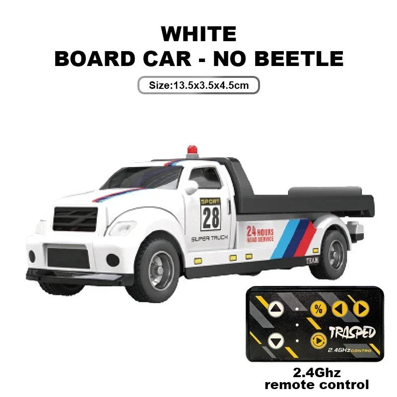 1/64 Mini Truck Cars APP 2.4G Remote Controlled Pickup Trailer Drift Alloy Trucks Children App Radio Control Rescue Vehicle Toys