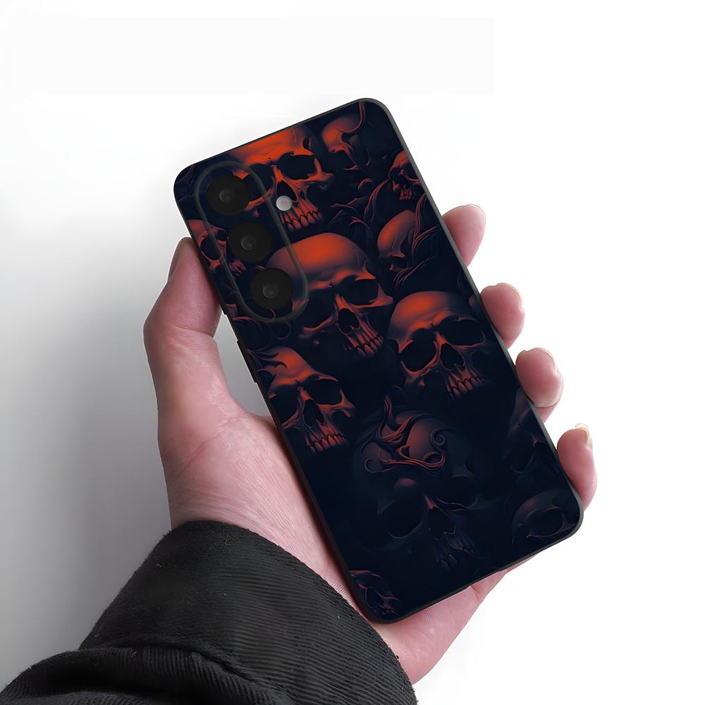Spooky Skull Patterns Phone Case For Samsung A25 A13 A33 5G A54 A36 A35 A56 A52 A14 Shockproof Soft Cover
