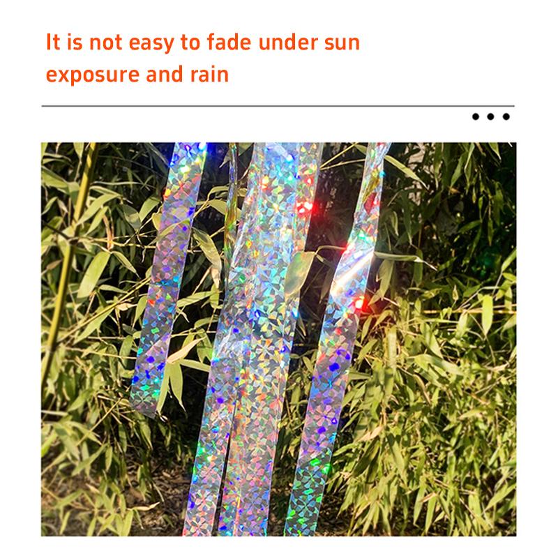 80/50M Laser Anti Bird Tape Double-Sided Reflective Fox Pigeon Repellent Tape Outdoor Balcony Orchard Bird Catching Color Strip