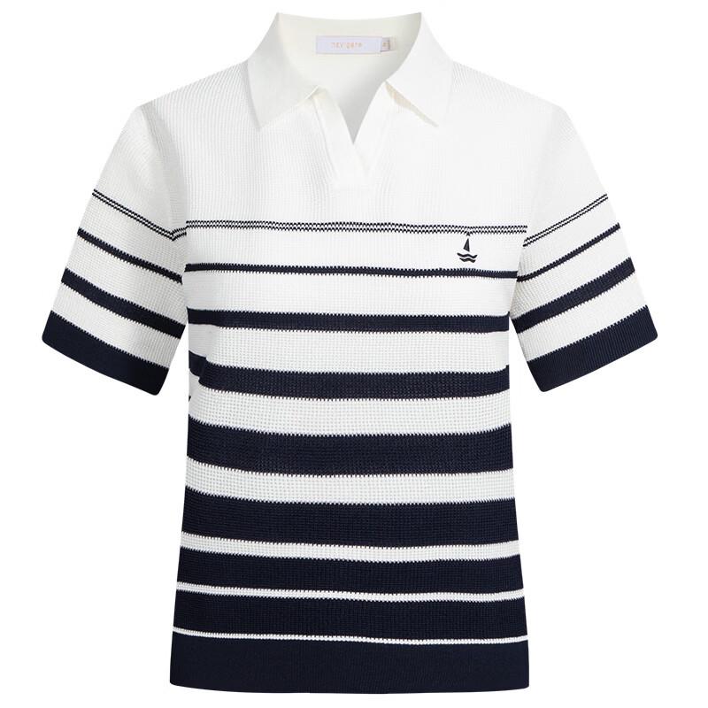 Navigare Women's Striped Knit Polo Shirt