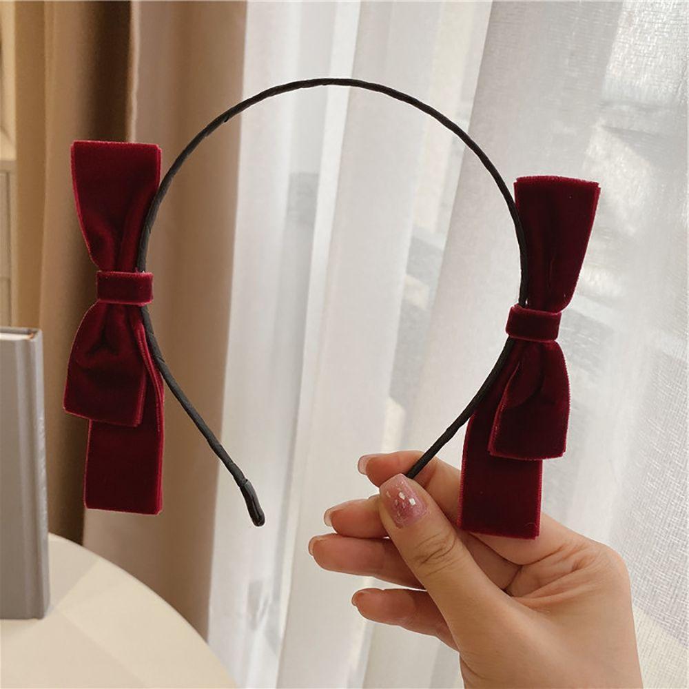 Fashion Wash Face Headdress Make Up Girls Velvet Bow Headband Hair Bands Hair Accessories Hair Hoop