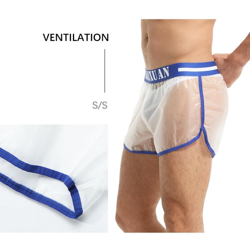 Men'S Transparent Waterproof Beach Shorts Loose Swim Trunks Sexy Swimming Swimsuit Boardshorts Bathing Suit Rain Travel Clothing