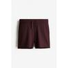 H M Regular Fit Textured Sweat sHorts pluM Purple
