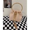 Sparkling Rhinestone Bucket Bag Women PU Leather Small Square Handbag Vintage Style Fashion Accessory