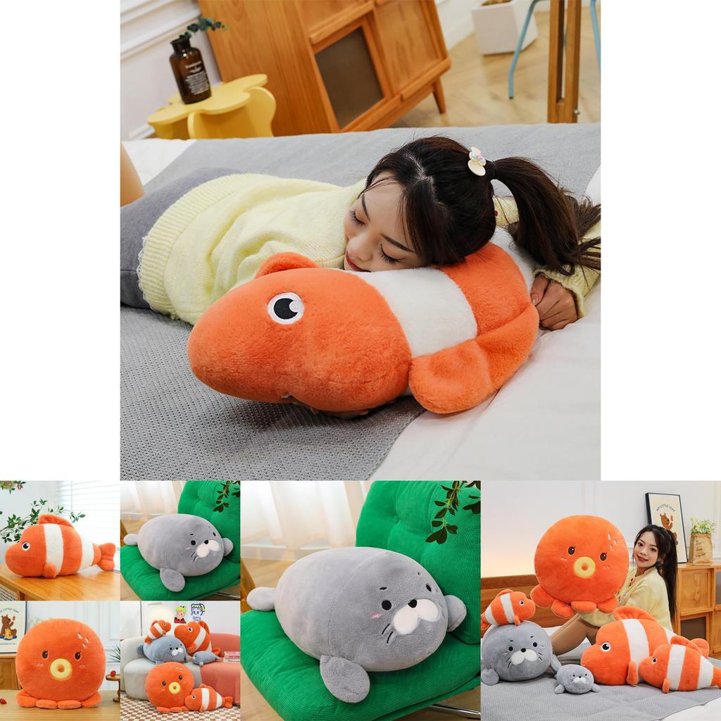 Seal Octopus Plush Ocean Animal Toy With Pp Cotton Filling And Coral Velvet For Childrens Comfort